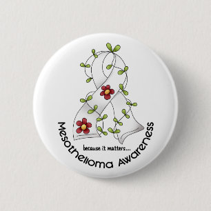 Mesothelioma Flower Ribbon 1 6 Cm Round Badge