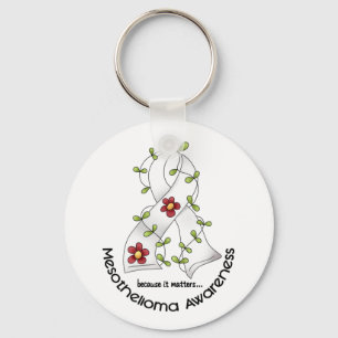 Mesothelioma Flower Ribbon 1 Key Ring