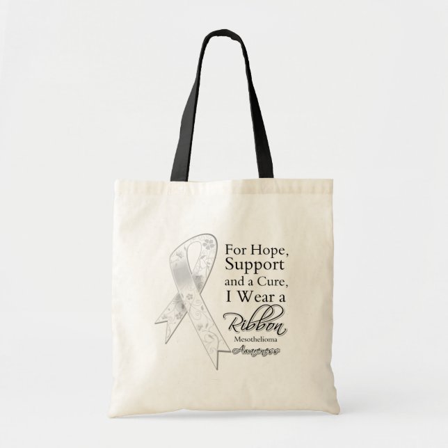 Mesothelioma Support Hope Awareness Tote Bag (Front)
