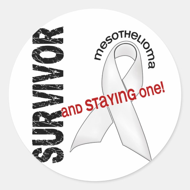 Mesothelioma Survivor Classic Round Sticker (Front)