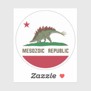 Mesozoic Republic California Flag Stegosaurus