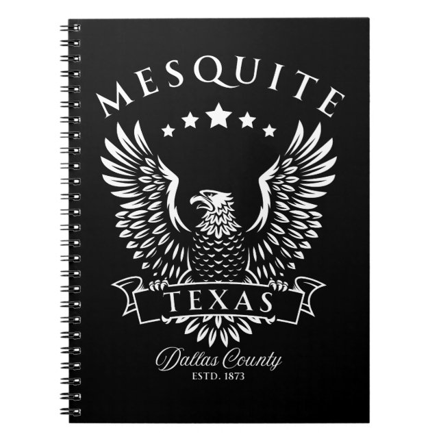 Mesquite Dallas County Texas Vintage Eagle Notebook (Front)