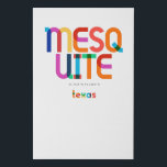 Mesquite Texas Mid Century, Pop Art, Faux Canvas Print<br><div class="desc">Mesquite Texas classic retro throwback style from the 60s 70s and 80s. Bright primary colours in the 20th-century abstract art style with simple geometric elements. Vintage pop art. Simple bold,  wear your hometown out loud.</div>