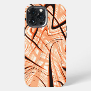 Mess of brown wavy strokes in different directions iPhone 13 pro max case