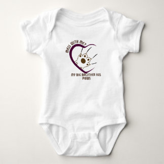 Mess With Me? My Big Brother Has Paws2 Baby Bodysuit