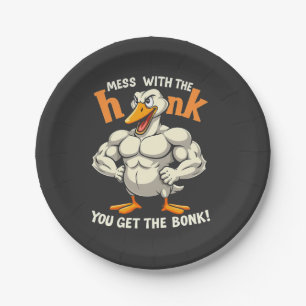 Mess With The Honk You Get The Bonk Fitness Paper Plate