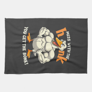 Mess With The Honk You Get The Bonk Fitness Tea Towel