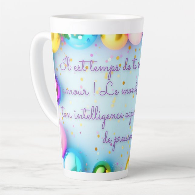 message d’amour pour elle et lui latte mug (Left Angle)