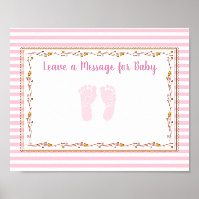 Message for Baby, Baby Shower Keepsake Poster (Front)