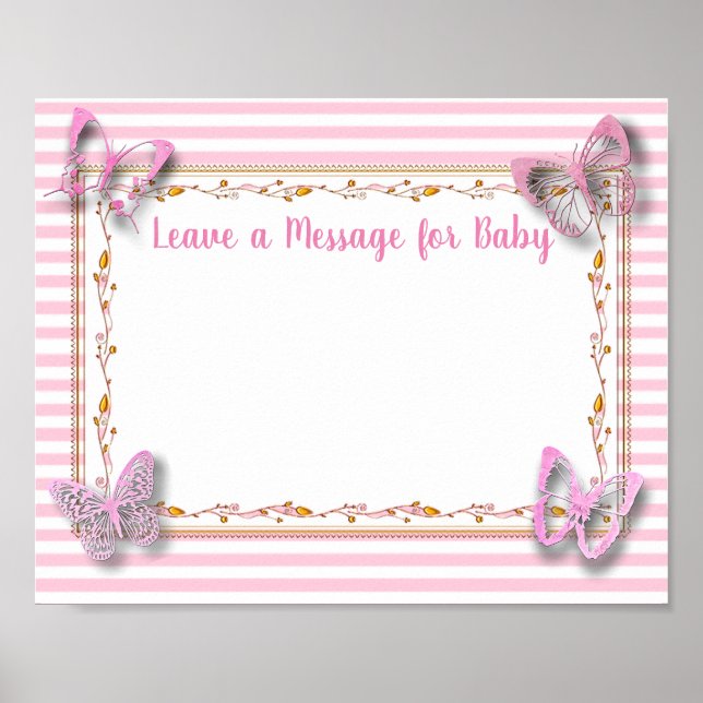Message for Baby, Baby Shower Keepsake Poster (Front)