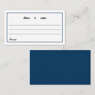 Message For New Couple Simple Blue Enclosure Card