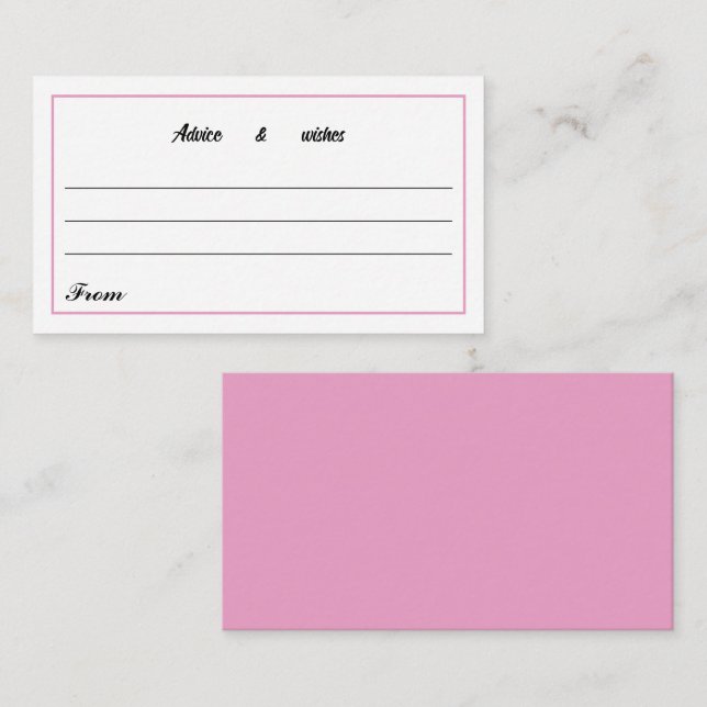 Message For New Couple Simple Light Rose Enclosure Card (Front/Back)