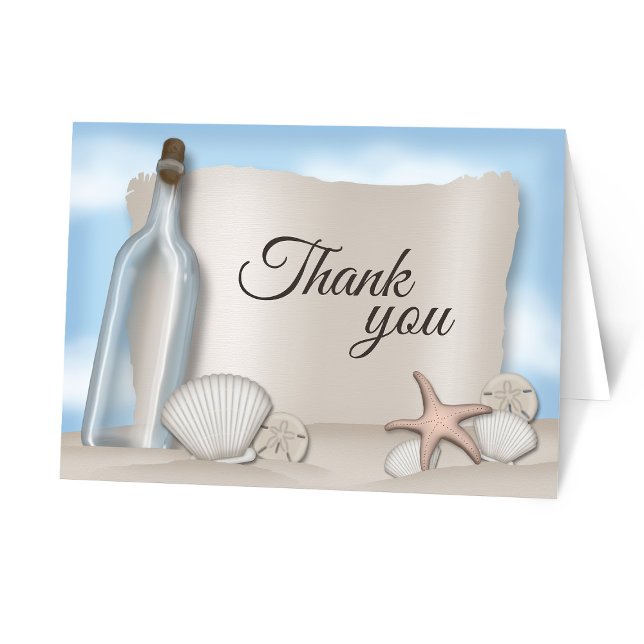 Message from a Bottle Beach Thank You Cards (Message from a Bottle Beach Thank You Cards from Artistically Invited on Zazzle.)