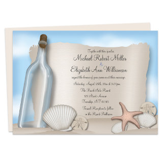 Message from a Bottle - Beach Wedding Invitations