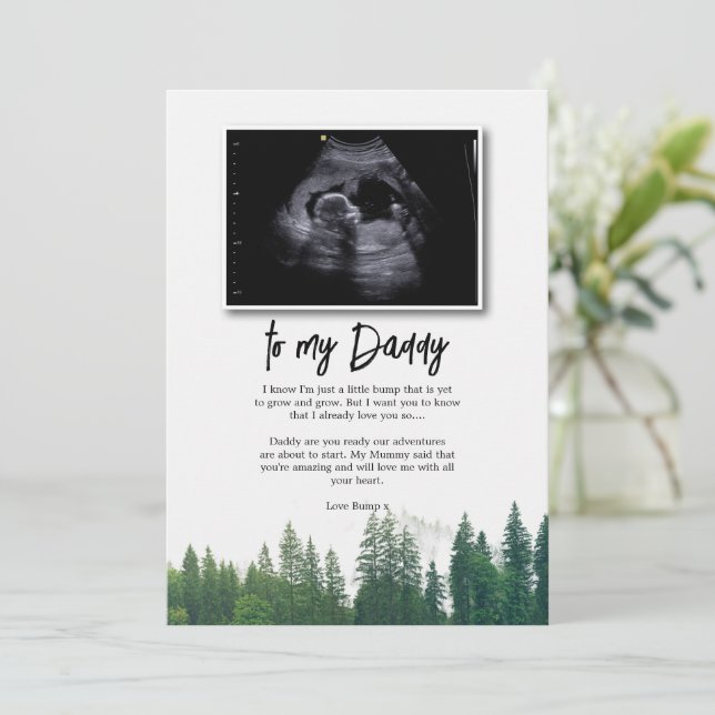 Message from Bump to Daddy Fathers Day Sonogram Invitation (Standing Front)