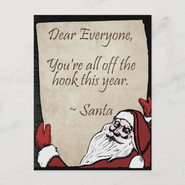 Message From Santa - Nice Version Holiday Postcard (Front)