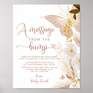 Message from the bump gold butterfly poster