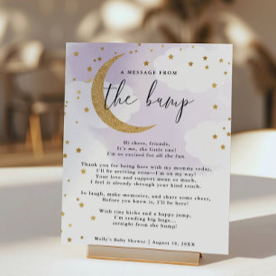 Message From the Bump Purple and Gold Baby Shower  Poster