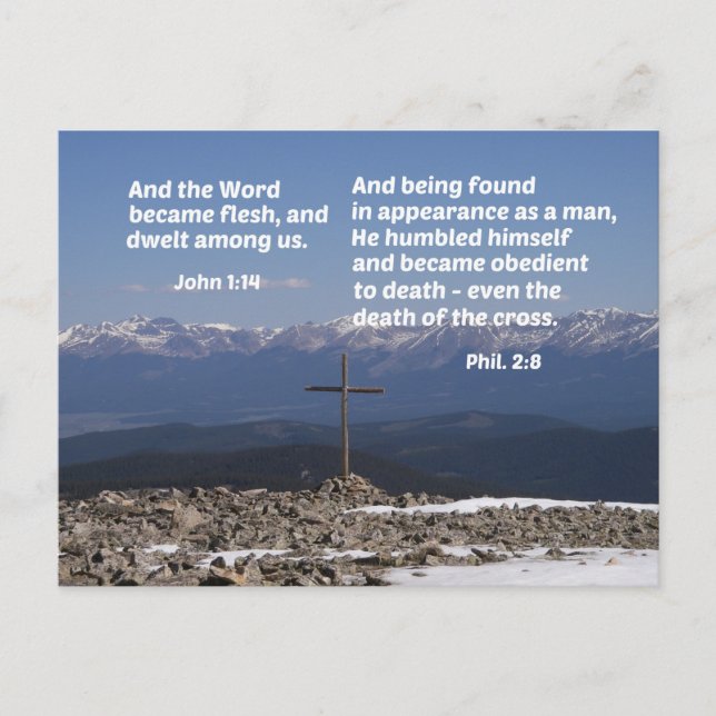 Message from the cradle to the cross holiday postcard (Front)