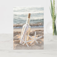 Message In A Bottle 1st Anniversary Card
