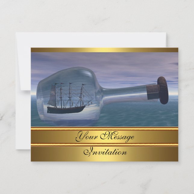 Message in a Bottle, Any Occasion Invitation (Front)