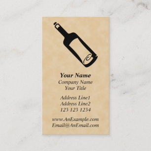 Message in a bottle. business card