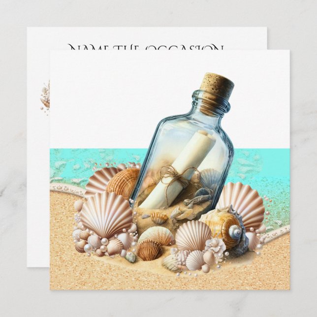 Message in a Bottle Invitation (Front/Back)