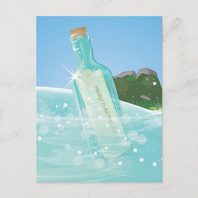 Message in a bottle postcard (Front)