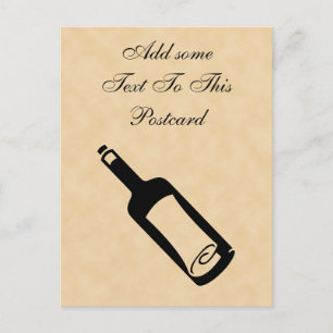 Message in a bottle. postcard