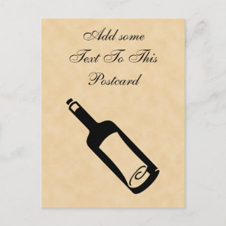Message in a bottle. postcard