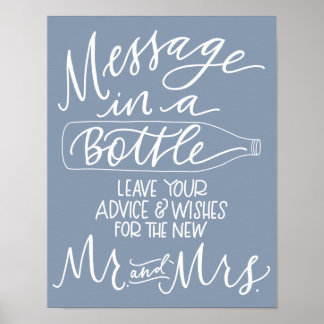 Message in a Bottle Wedding Sign - French Blue