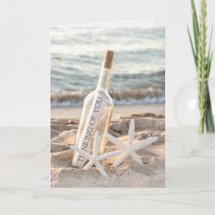Message In a Bottle With Starfish Thinking of You Card