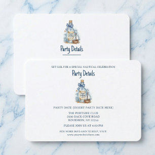 Message In Bottle Sailboat Birthday QR Code RSVP Card