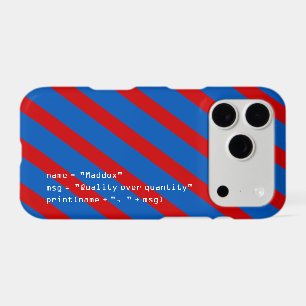 Message in Python Code Blue and Red Stripes