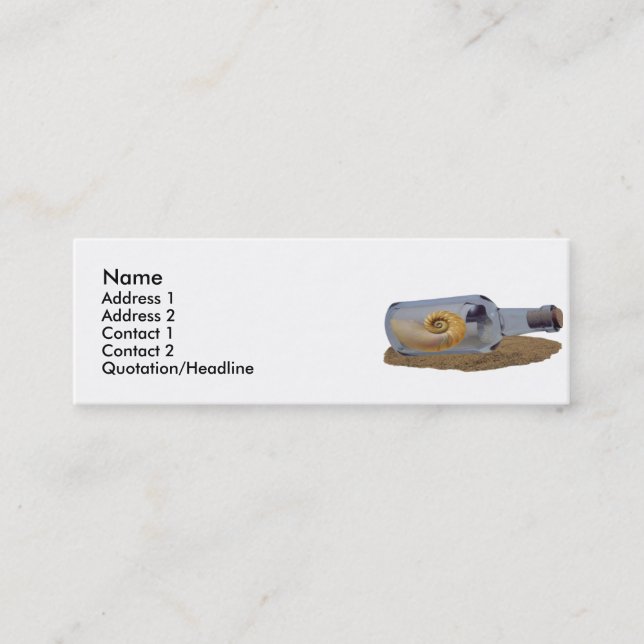 Message In The Bottle Profile Card (Front)