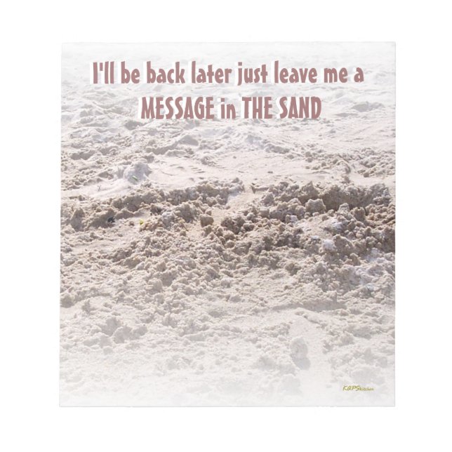 Message in the Sand Notepad (Front)