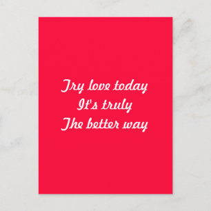 Message of love postcard