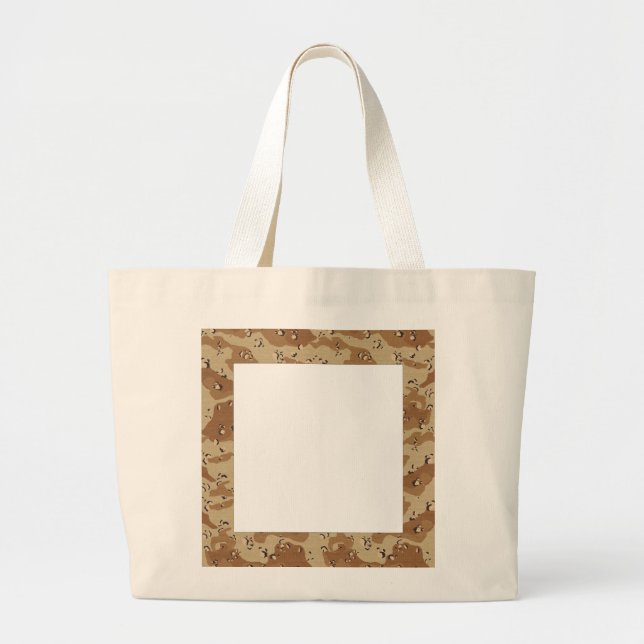 Message on Camo Large Tote Bag (Front)