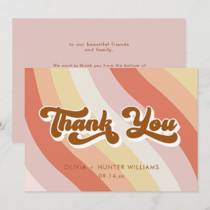 Message Retro Terracotta Thank You Card