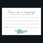 Message to Bride and Groom Succulent Cards<br><div class="desc">These elegant Leave a Message cards will be the perfect addition to your wedding reception as a guest book alternative. This design features a combination of handwriting and block fonts in dark grey, and finished with a succulent bouquet on bottom. There is space available for guests to leave their message...</div>