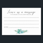 Message to Bride and Groom Succulent Cards<br><div class="desc">These elegant Leave a Message cards will be the perfect addition to your wedding reception as a guest book alternative. This design features a combination of handwriting and block fonts in dark grey, and finished with a succulent bouquet on bottom. There is space available for guests to leave their message...</div>
