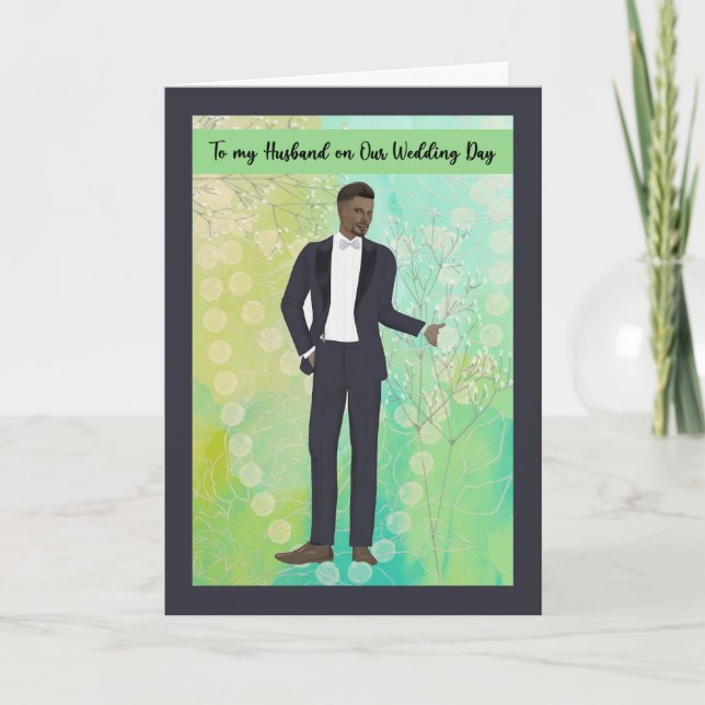 Message to Husband on Wedding Day Card (Front)