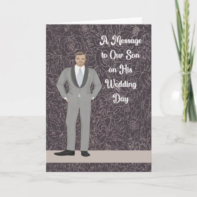 Message to Son on Wedding Words Added by You Card (Front)