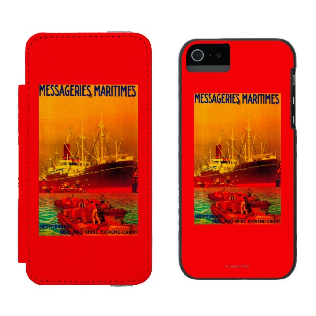 Messageries Maritimes Vintage PosterEurope Incipio iPhone Wallet Case (Side by Side)