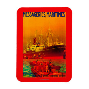 Messageries Maritimes Vintage PosterEurope Magnet