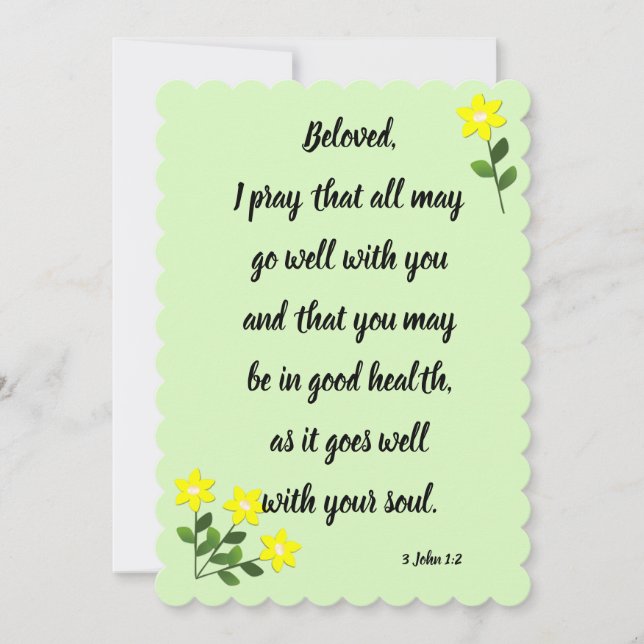 Messages for Beloved 3 John 1:2 Flat Card (Front)