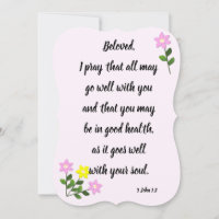 Messages for Beloved 3 John 1:2 Flat Greeting Card