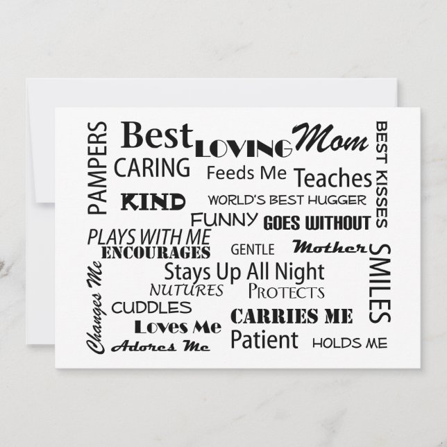Messages for Mom Greeting Card (Front)