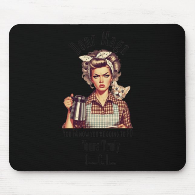 Messages From Childless Cat Ladies 2 Chiffon Top  Mouse Pad (Front)