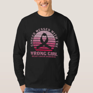 Messed With The Wrong Girl Breast Cancer Awareness T-Shirt